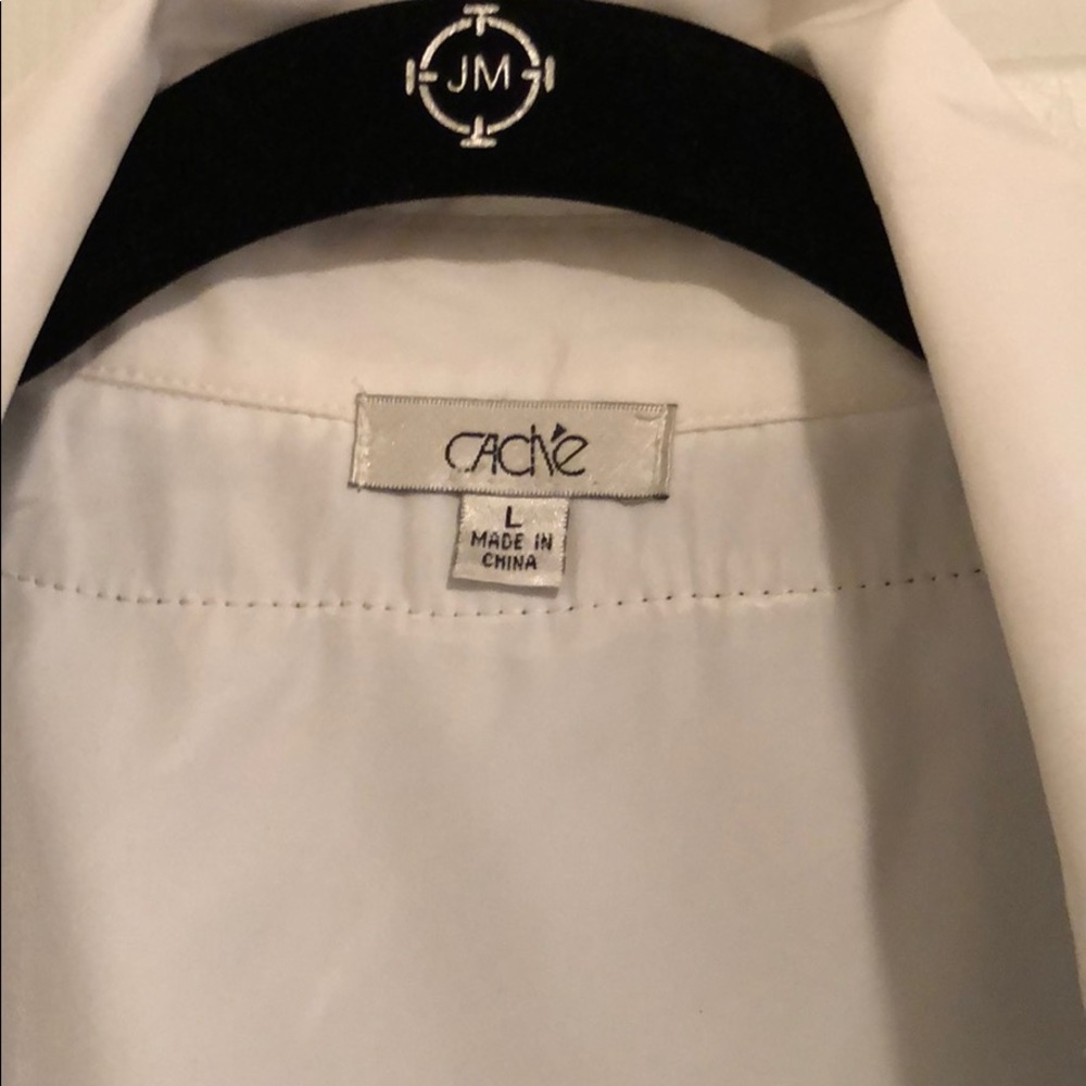 White/Black Quarter sleeve collar top - Picture 2 of 6